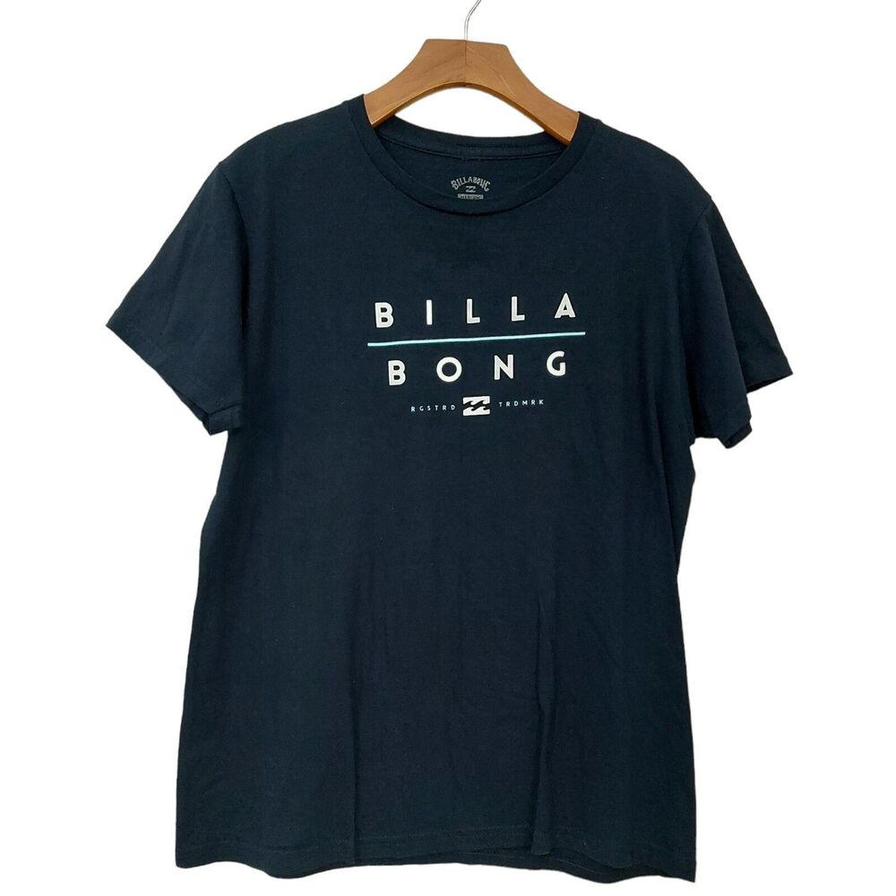 Billabong Premium Tee Mens Medium Navy Blue Casual Cotton Surf Athletic
